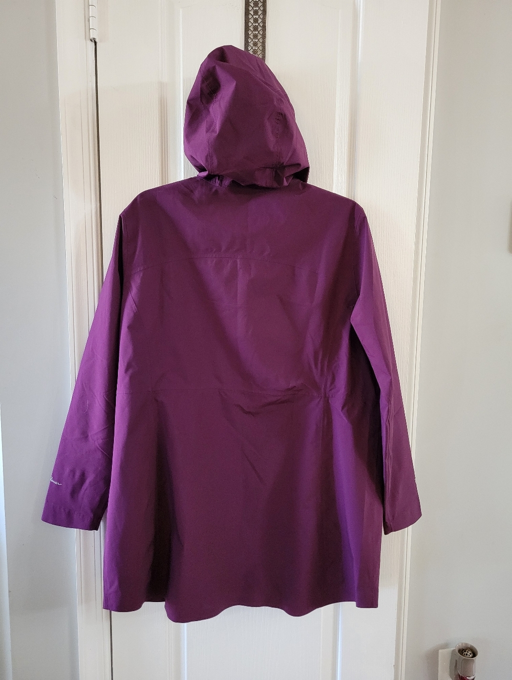 Eddie Bauer Cloud Cap Waterproof Stretch Hooded Rain Parka Women’s XL Purple - Picture 11 of 13